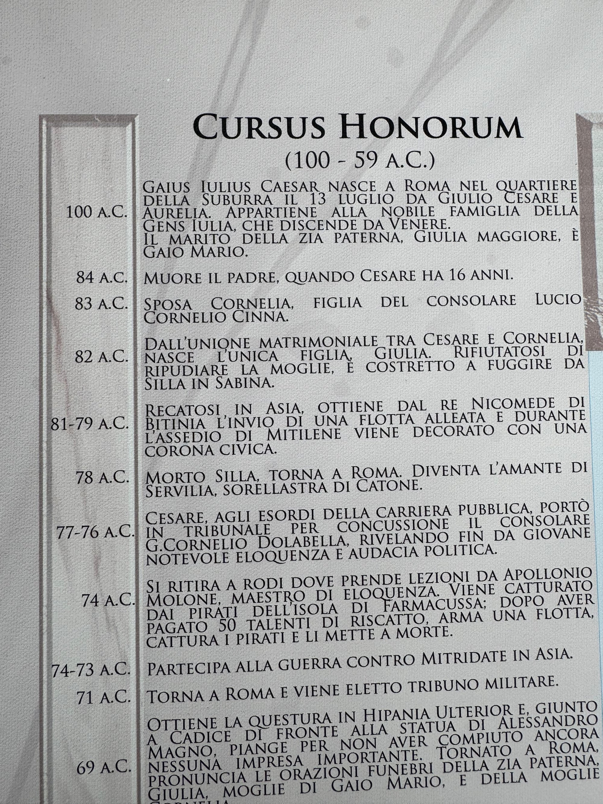 Repubblica romana sotto Cesare con didascalie