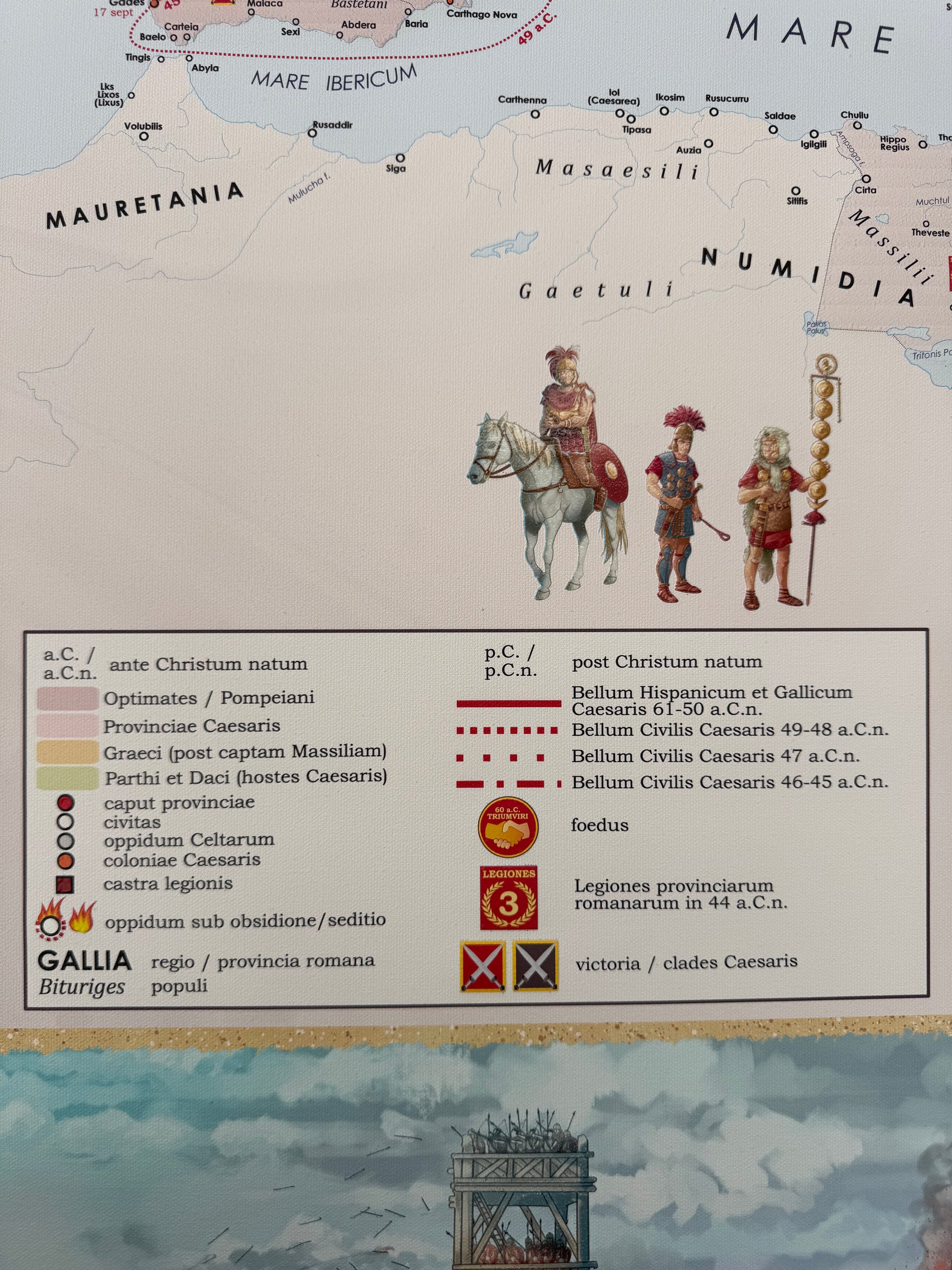 Repubblica romana sotto Cesare con didascalie